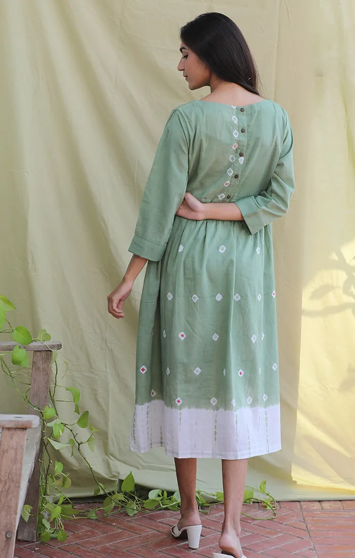 Mint Green Tunic Dress - Bandej with white culottes