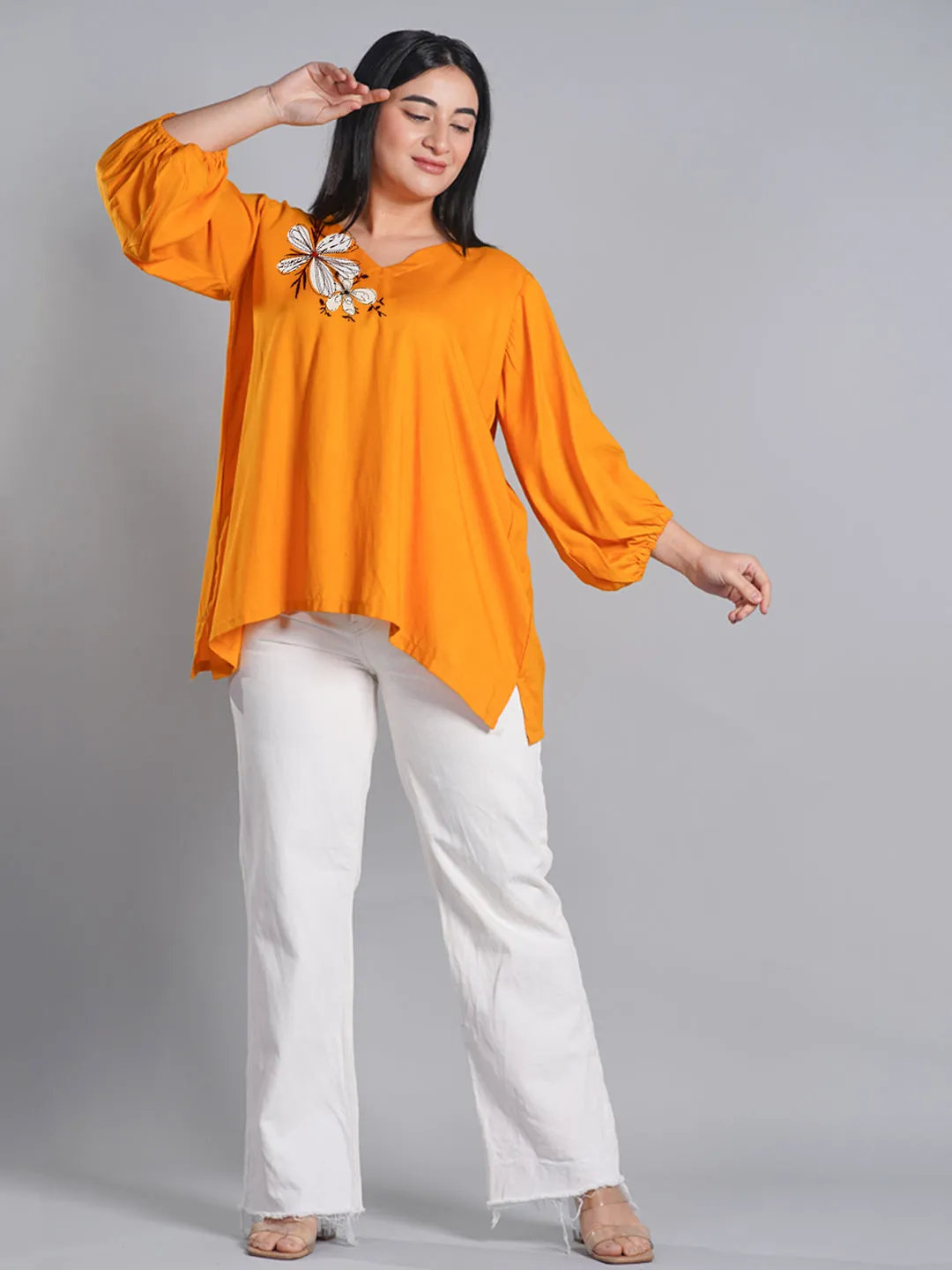 Mustard Rayon Top - SunflowerSunshine