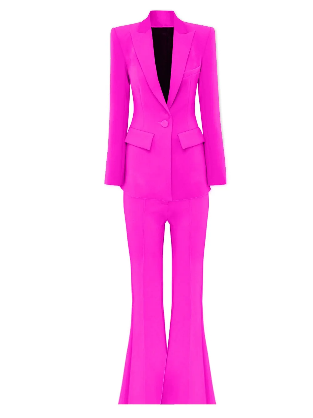 NAOMA Blazer & Flared Pants Set in Fuchsia