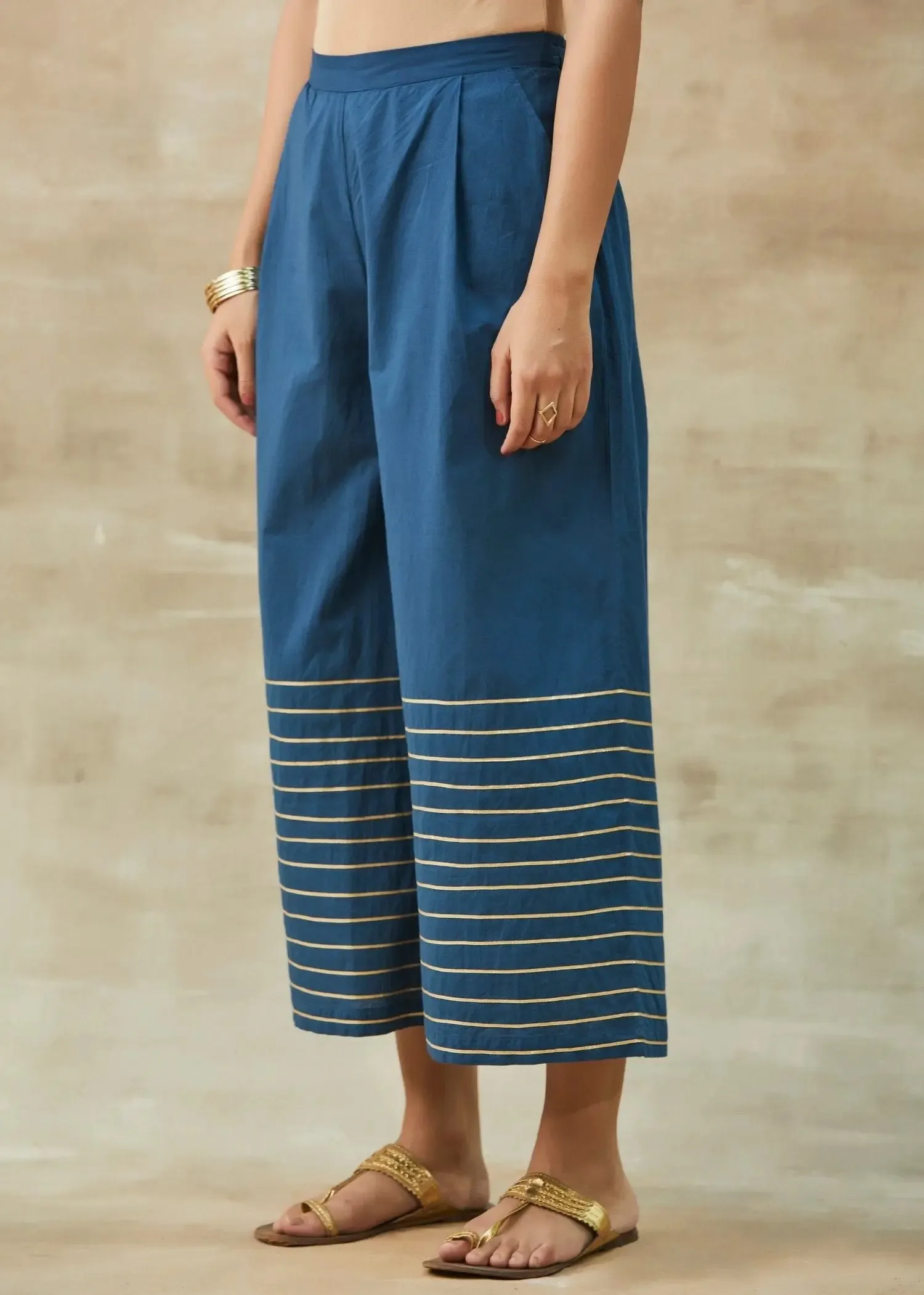 Navy Blue Gota Culottes