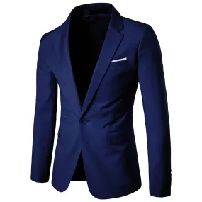 Navy Casual Blazer Slim Fit Business Blazer