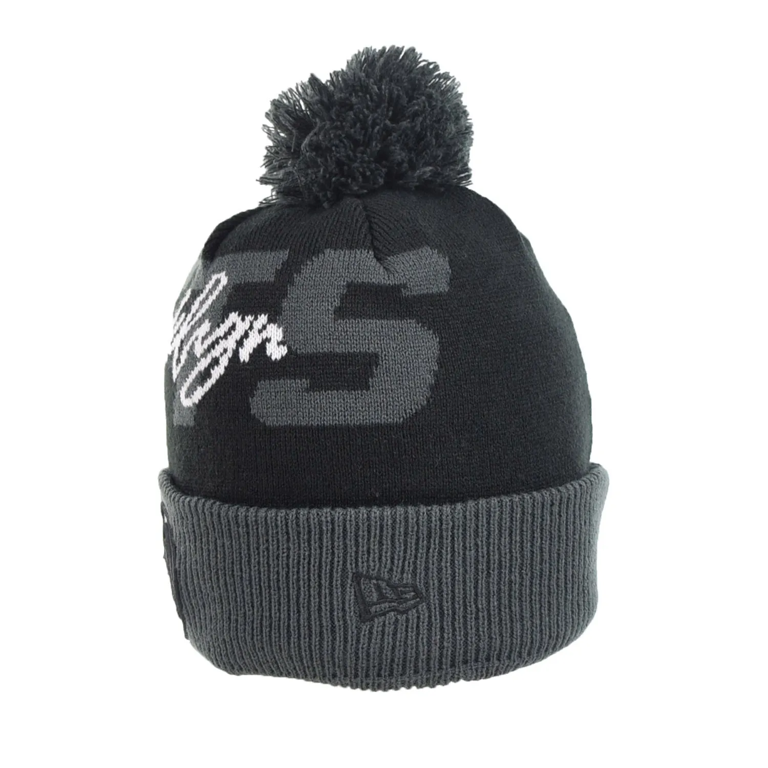 New Era Brooklyn Nets Confident Cuffed Knit Men's Pom Beanie Black-Gray