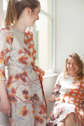 Orange Wrap Blouse Linen