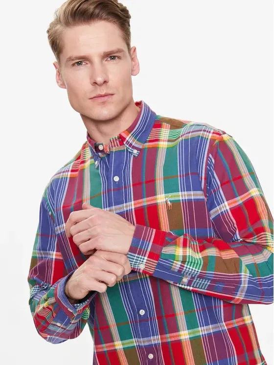 Oxford Shirt - Plaid - Red/Blue Multi