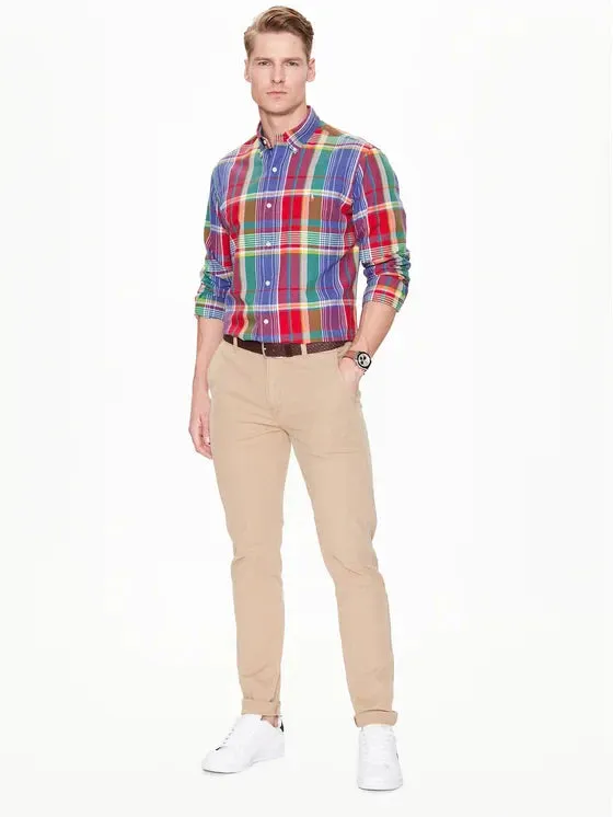 Oxford Shirt - Plaid - Red/Blue Multi