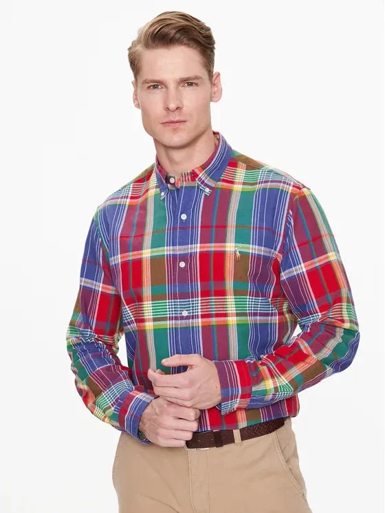 Oxford Shirt - Plaid - Red/Blue Multi