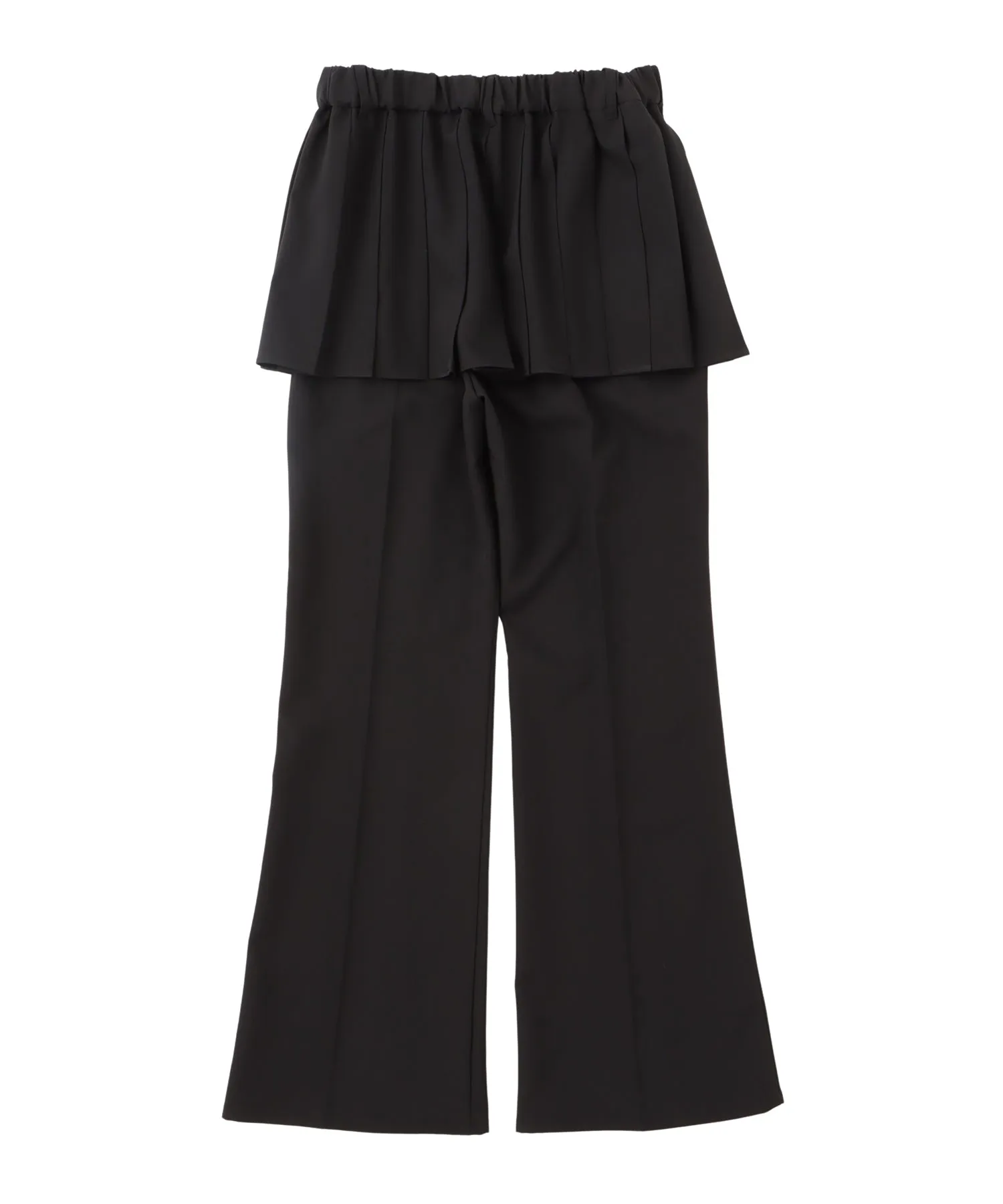 Pleats skirt layered flare pants