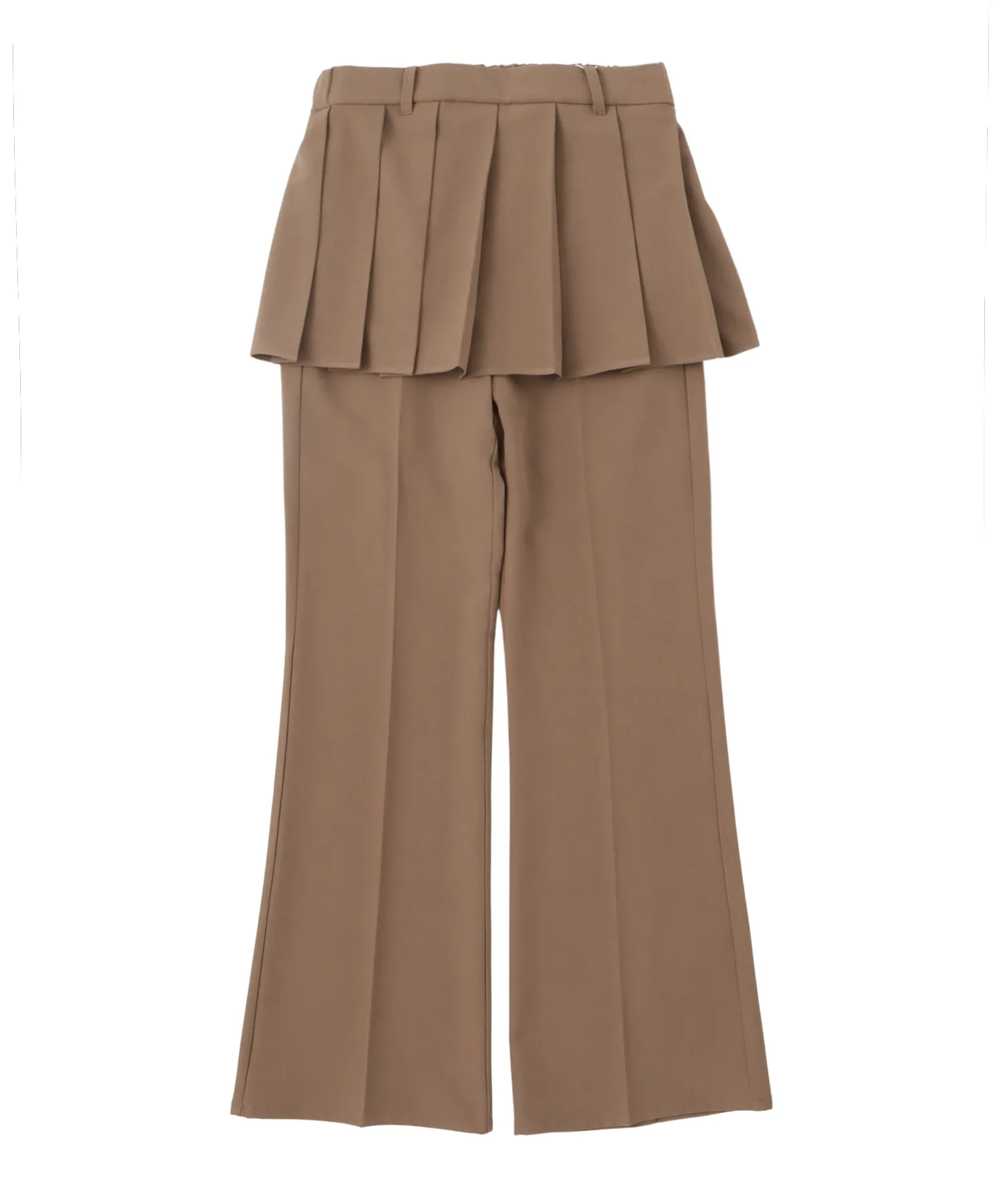 Pleats skirt layered flare pants