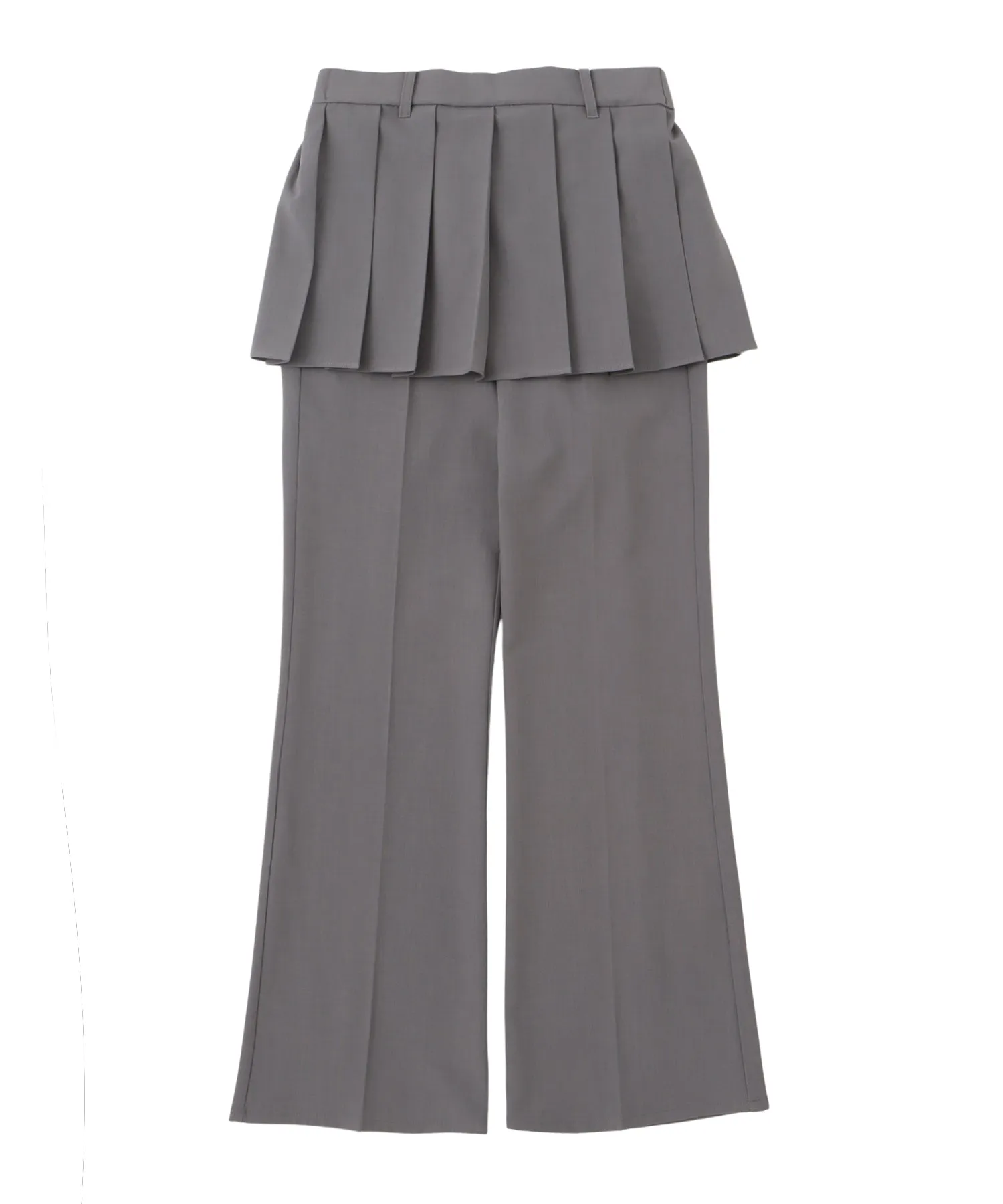 Pleats skirt layered flare pants