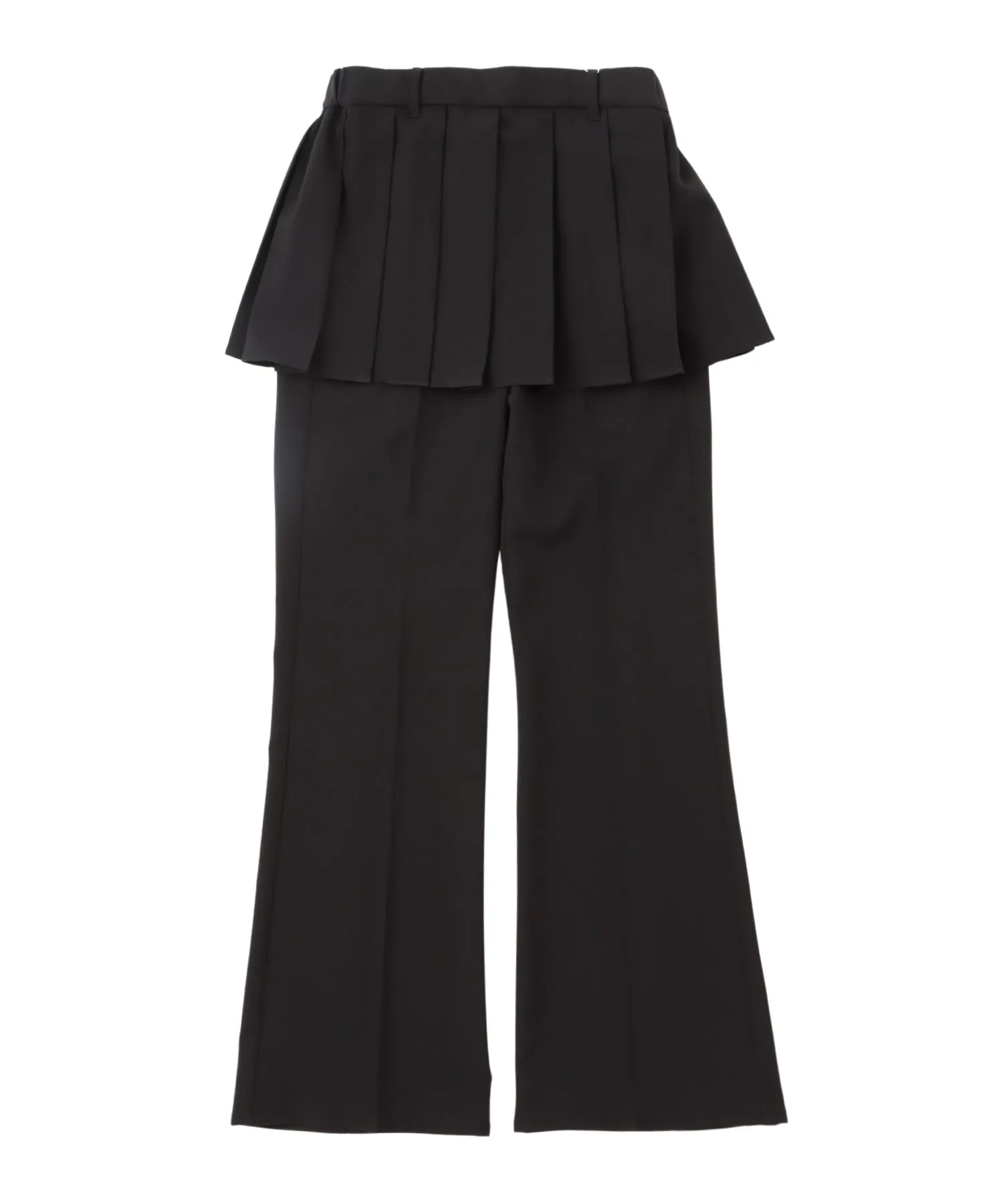 Pleats skirt layered flare pants