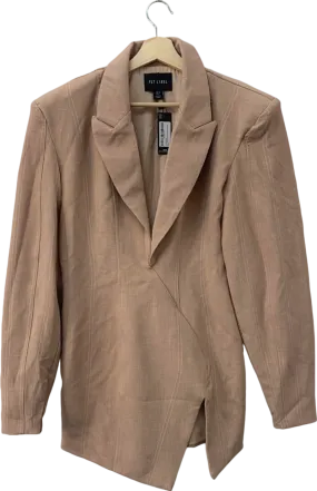 PLT Label Taupe Asymmetric Oversized Blazer UK 10