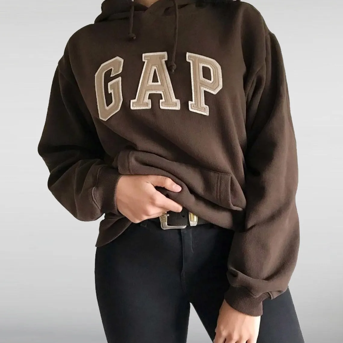 Pullover Vintage Brown Gap Logo Hoodie