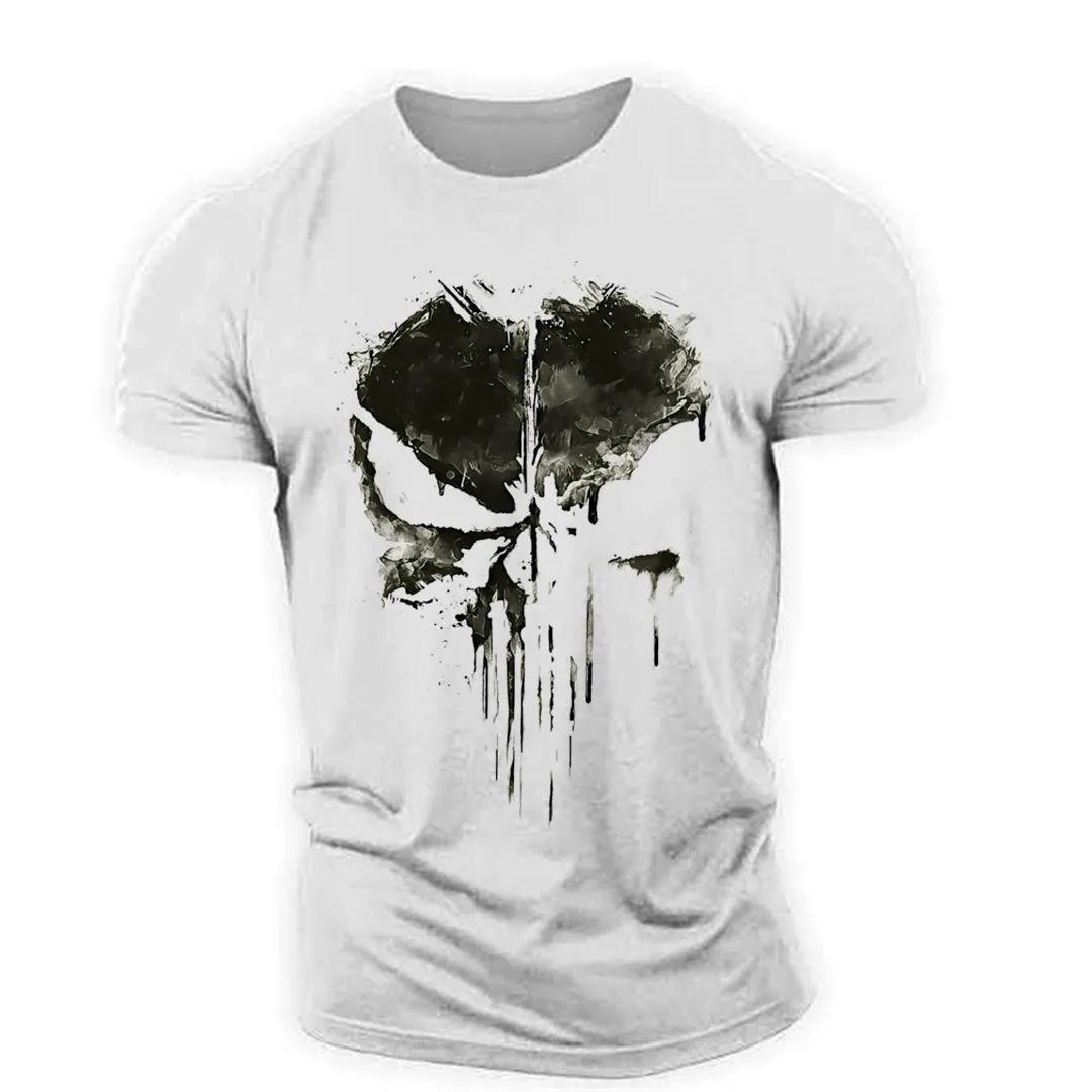 Punisher Skull Print T-shirt