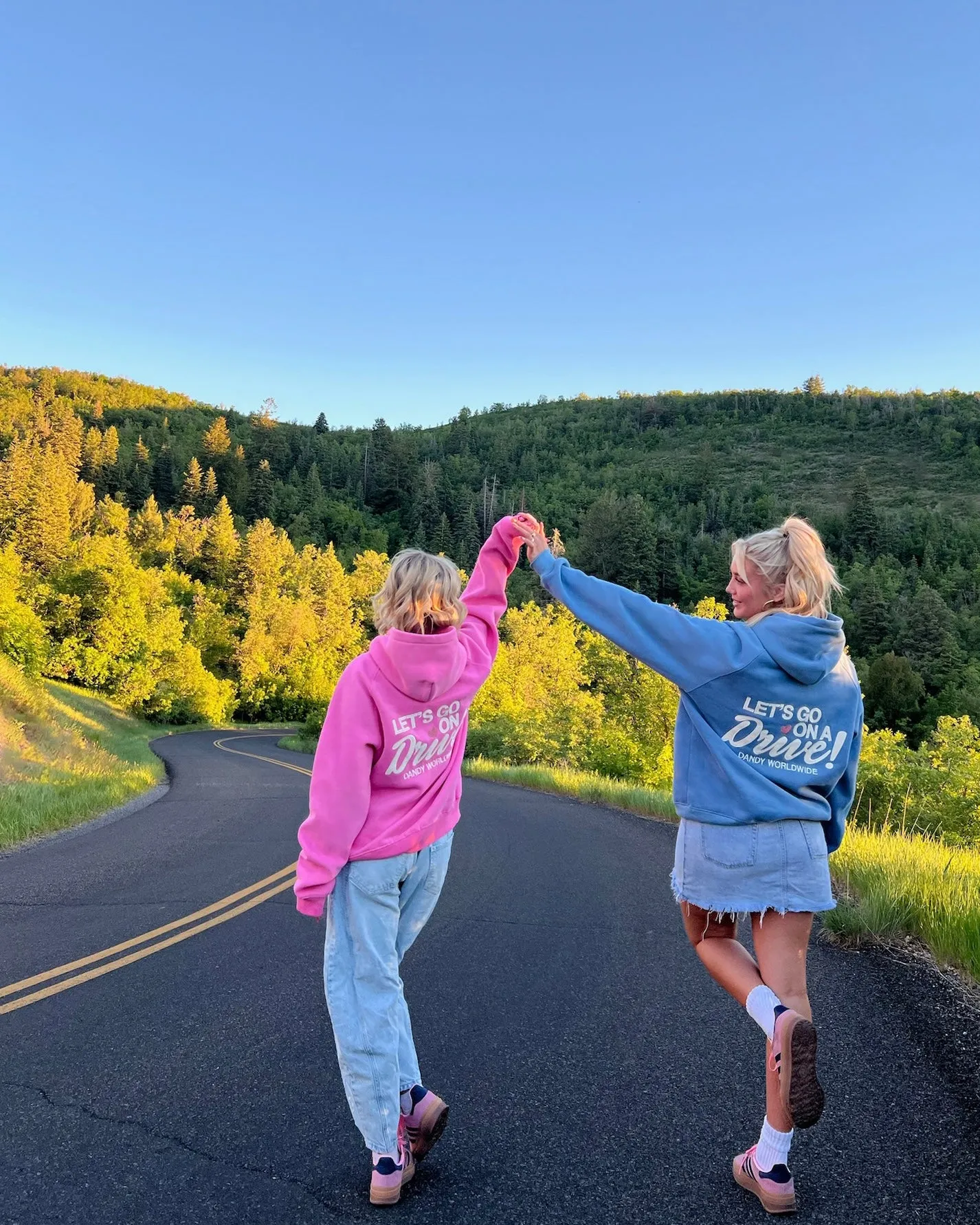 "Let's Go on a Drive" Oversized Lux Hoodie in Pink