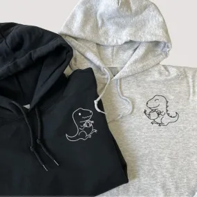 "Tea Rex" Matching Hoodies - Custom Embroidered Sweatshirts For Couples