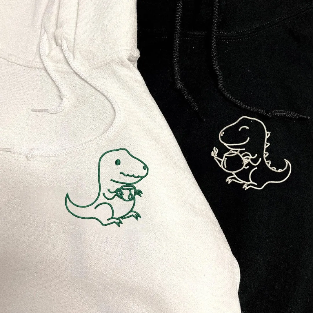 "Tea Rex" Matching Hoodies - Custom Embroidered Sweatshirts For Couples