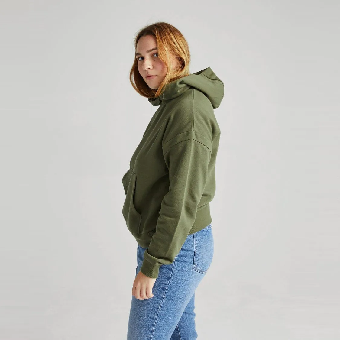 Recycled Fleece Hoodie (Olive Army)