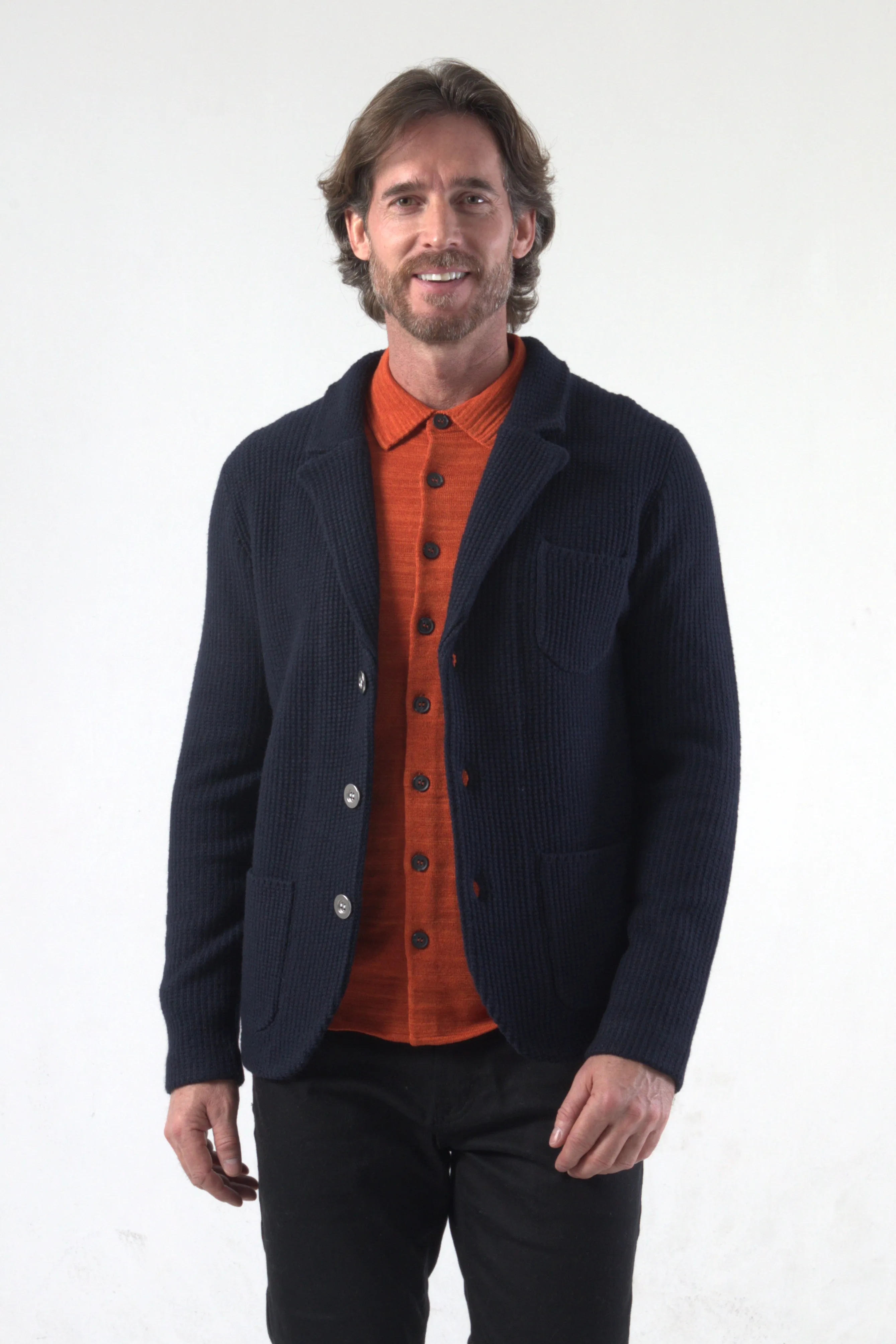 Seed Pattern Knit Blazer