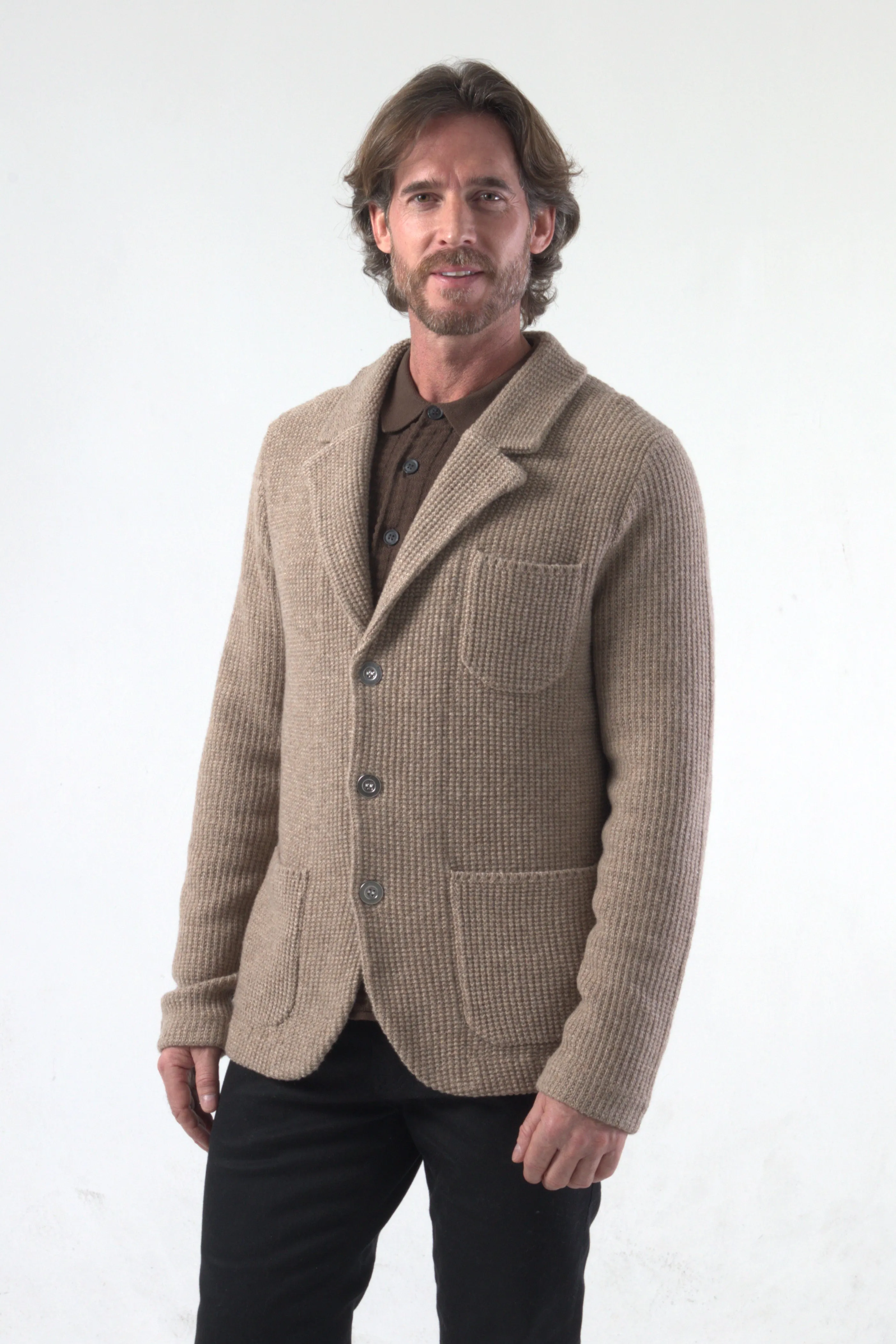 Seed Pattern Knit Blazer