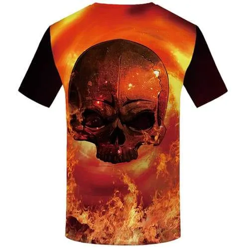 Skull T-shirt Men Flame T-shirts Graphic Space Tshirt Anime Psychedelic Tshirts Casual Gothic Shirt Print Short Sleeve summer