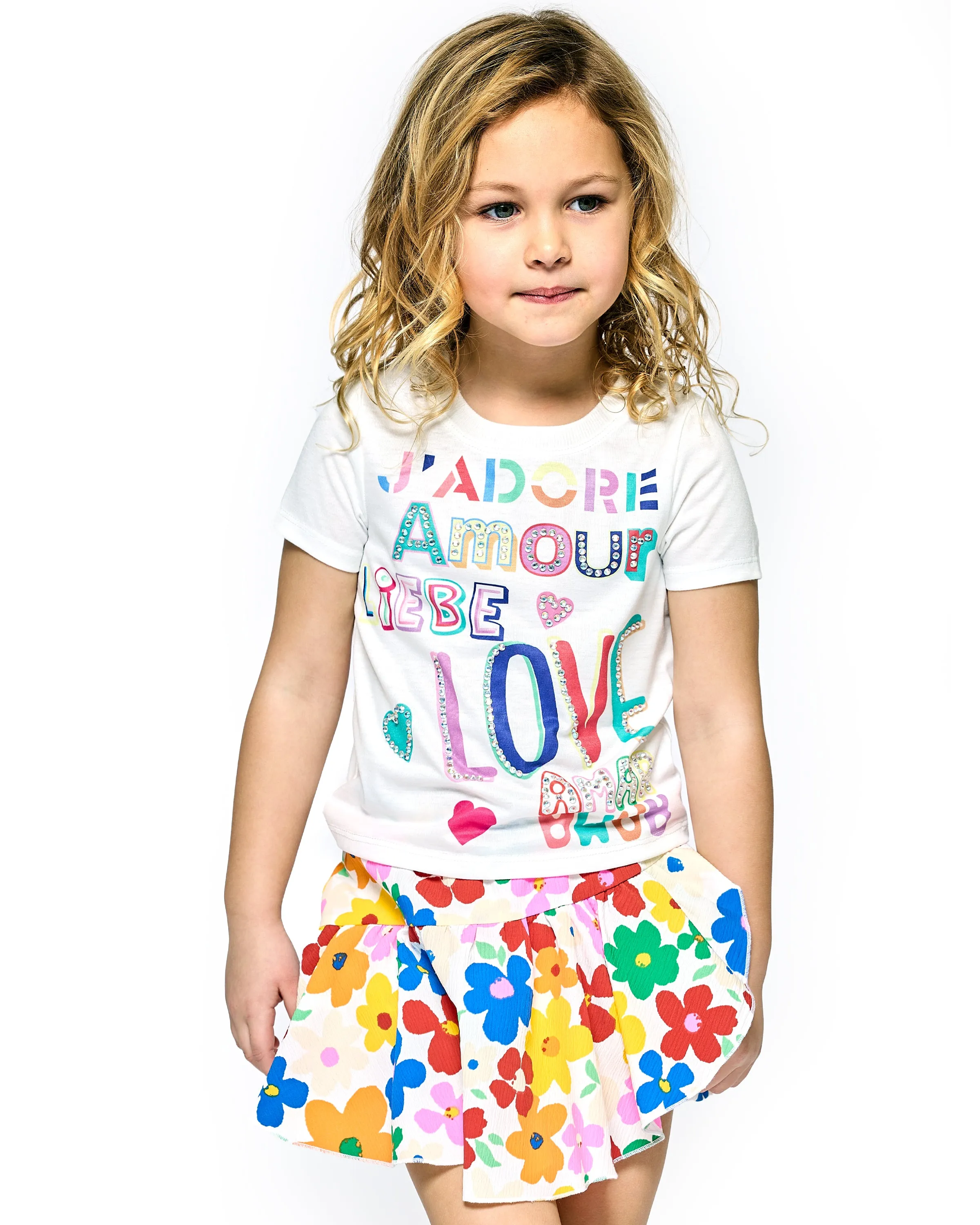 Toddler l Little Girl’s Colorful “Love”Text Tee Shirt