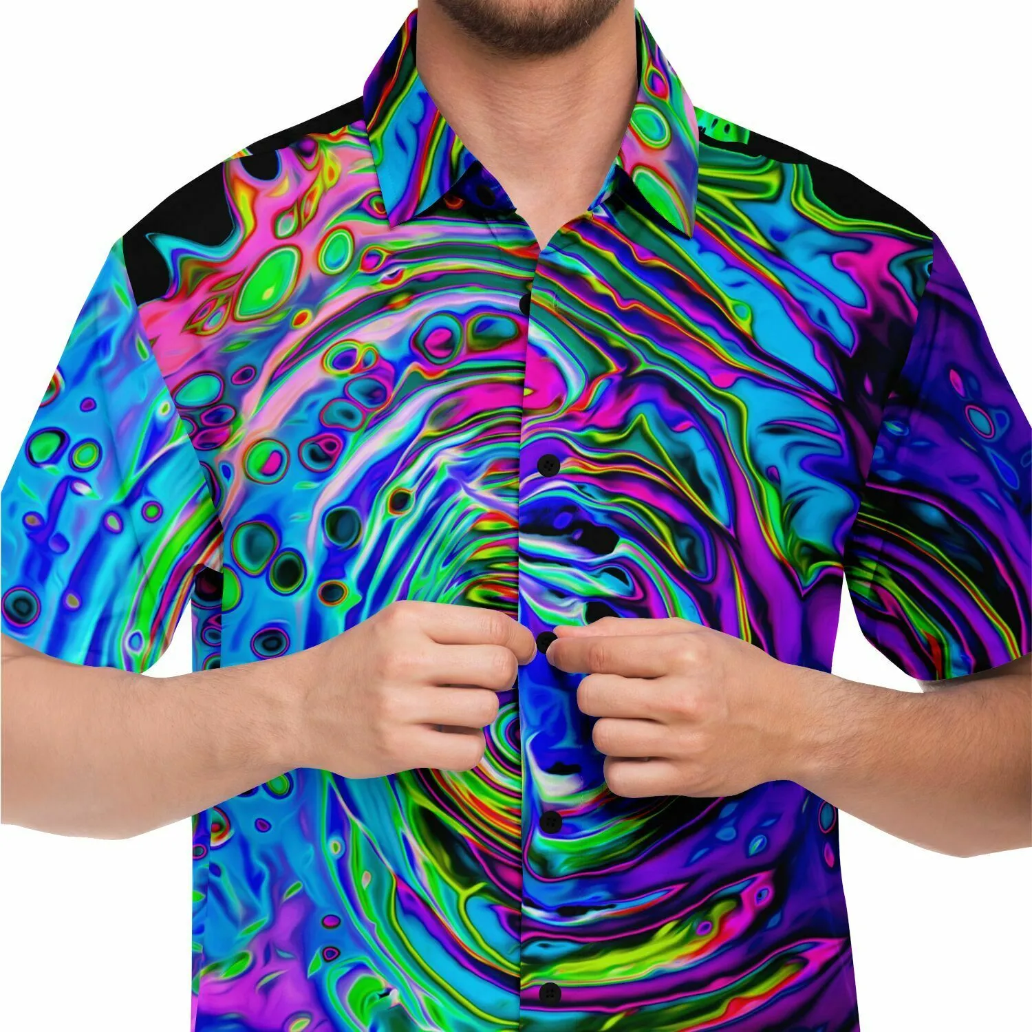 TRIP POUR Short Sleeve Button Down Shirt - PSYCHEDELIC POUR HOUSE