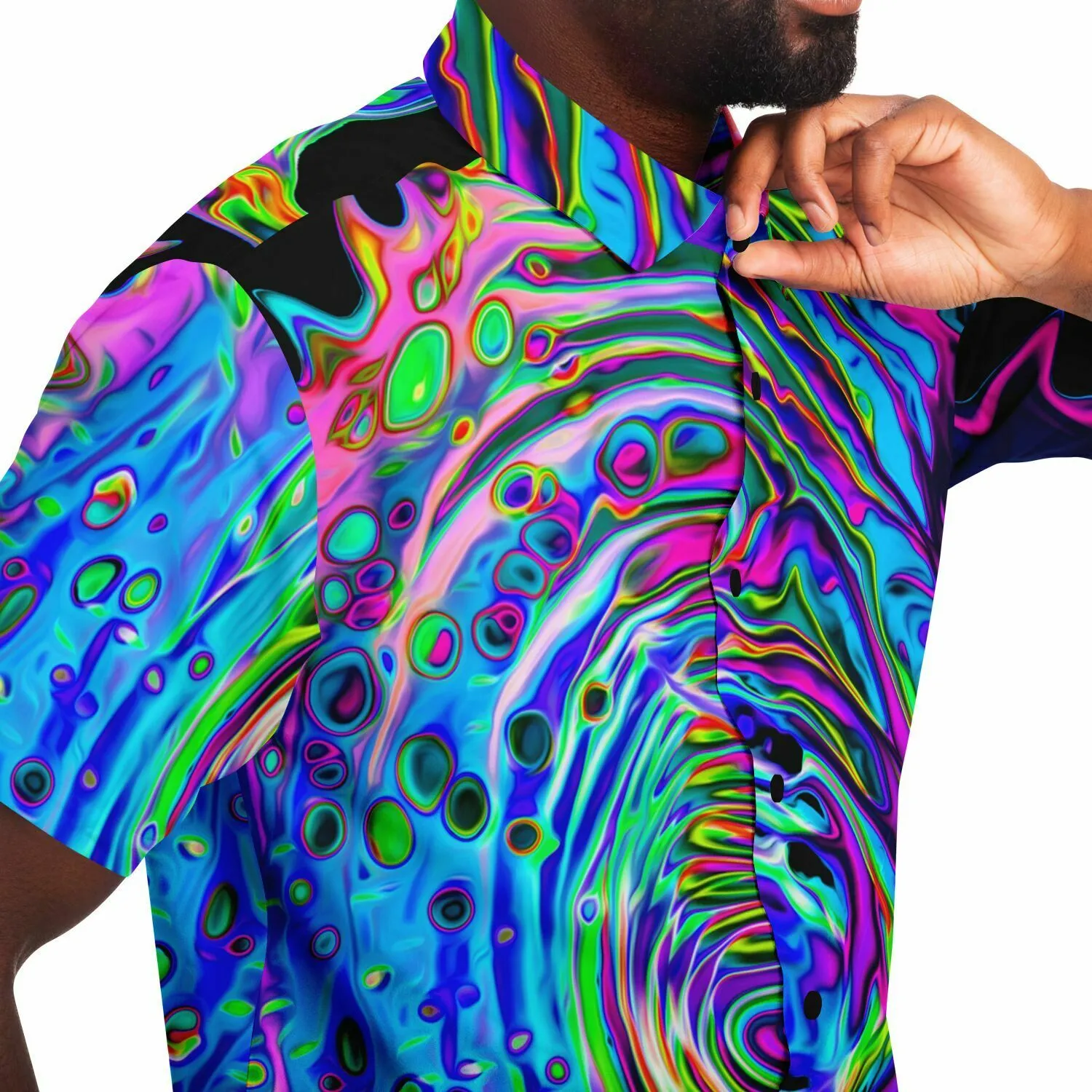 TRIP POUR Short Sleeve Button Down Shirt - PSYCHEDELIC POUR HOUSE