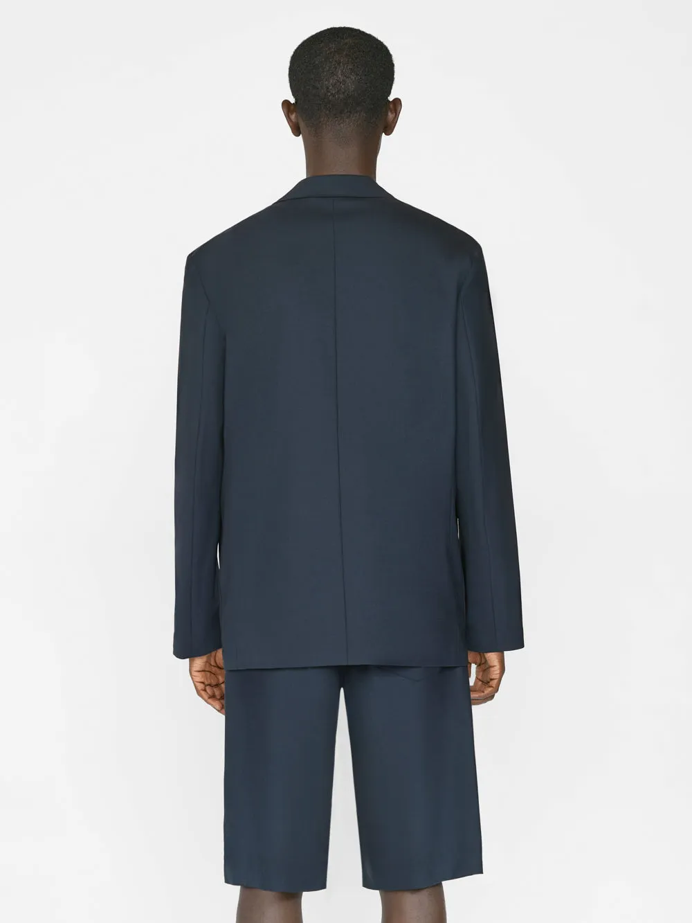 Unstructured Wool Blazer -- Dark Navy