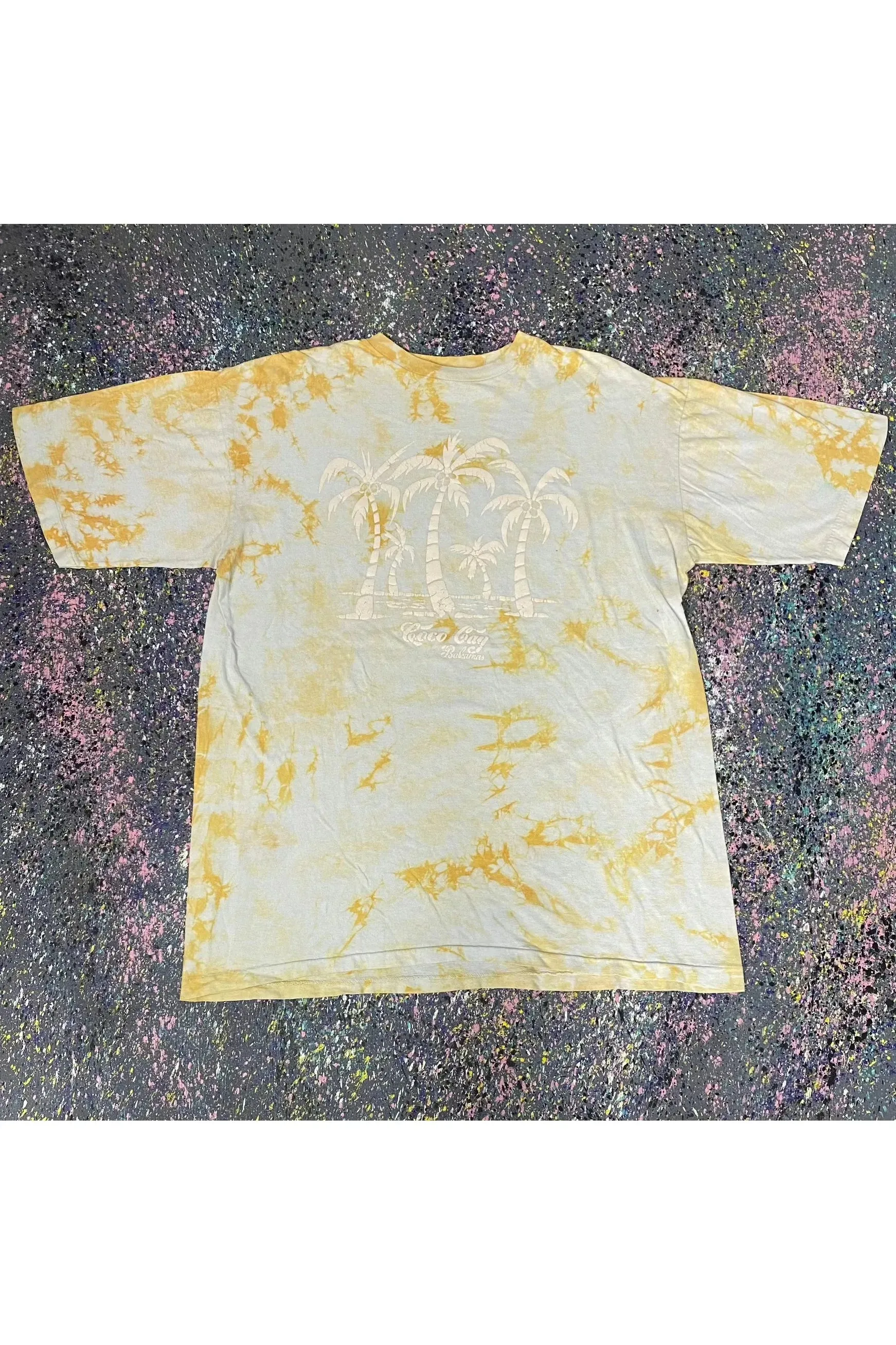 Vintage Single Stitch Sun Triangle Coco Cay Bahamas Tie-Dye Tee- XXL