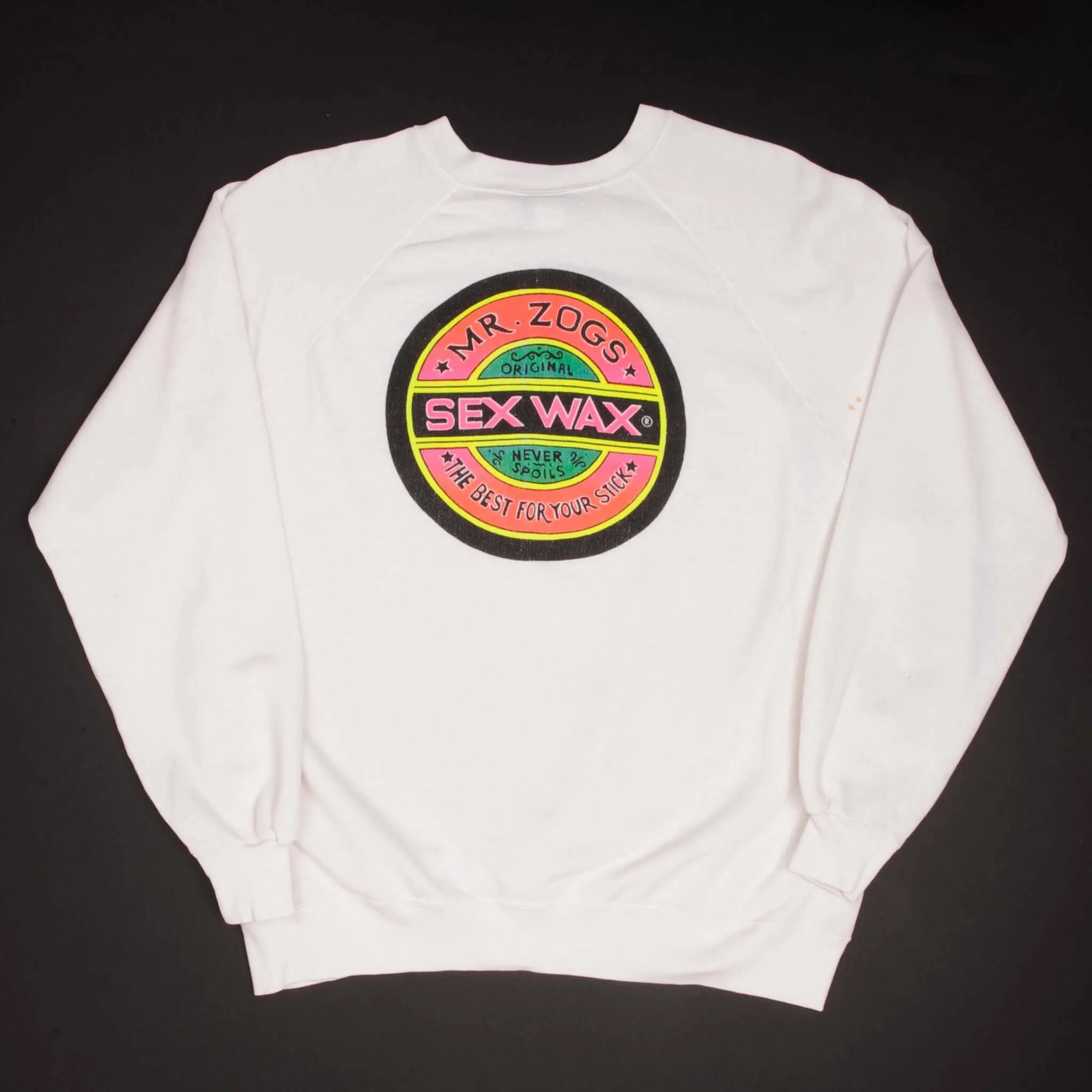 VINTAGE SURF MR ZOGS SEX WAX SWEATSHIRT SIZE XL MADE IN USA 1980s